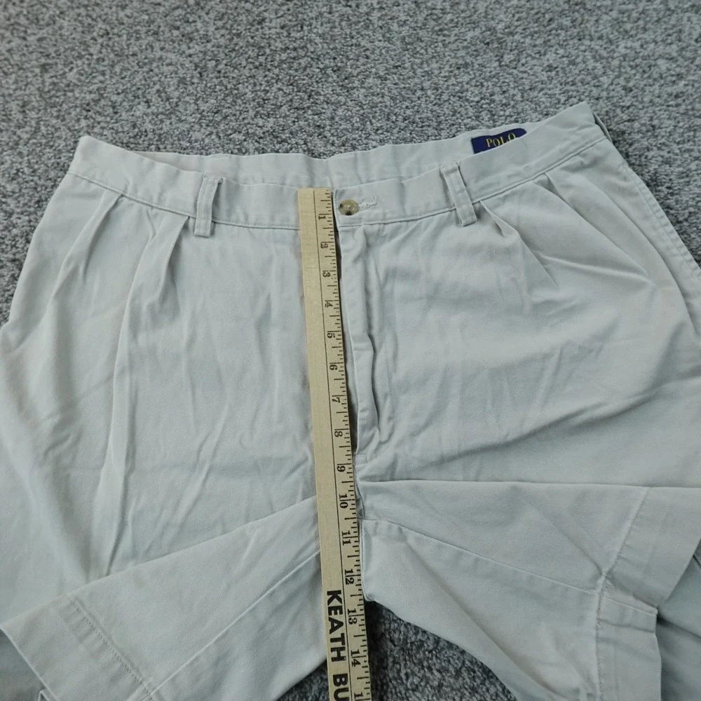 Polo Ralph Lauren Shorts Mens 36 Beige Tan Chino Golf Casual Preppy Pleated Work